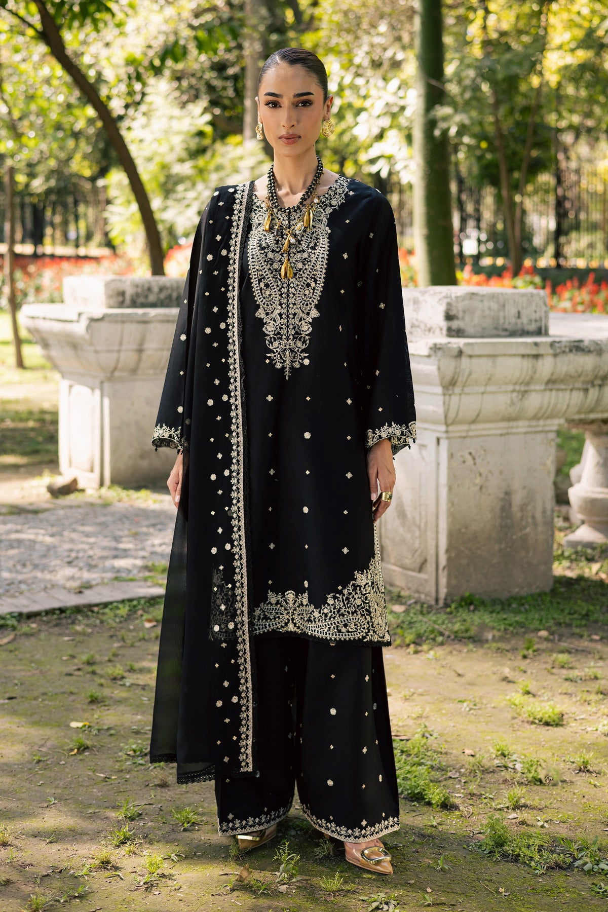 Rehel 3Pc - Festive Embroidered Lawn
