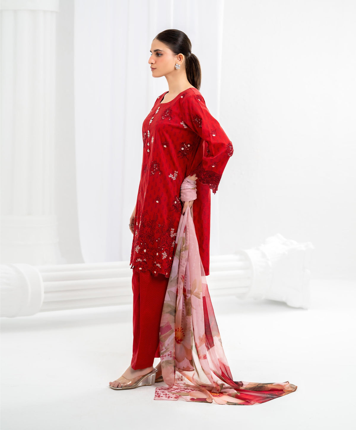 KEP-3P-001 RED-LAWN STITCHED 3PC