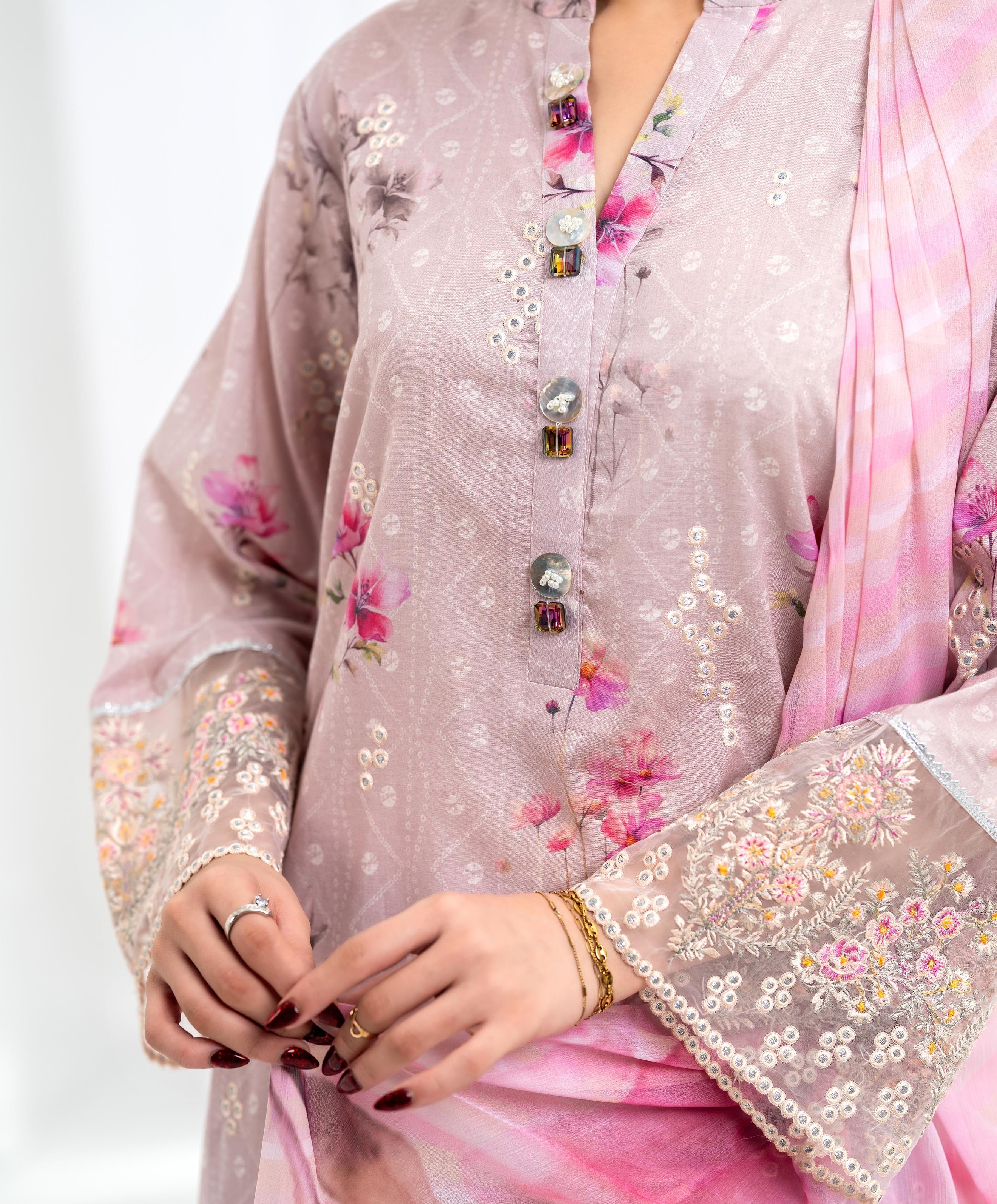 KEP-3P-005 MAUVE-LAWN STITCHED 3PC