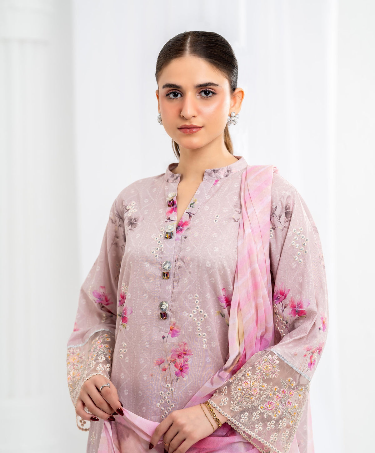 KEP-3P-005 MAUVE-LAWN STITCHED 3PC