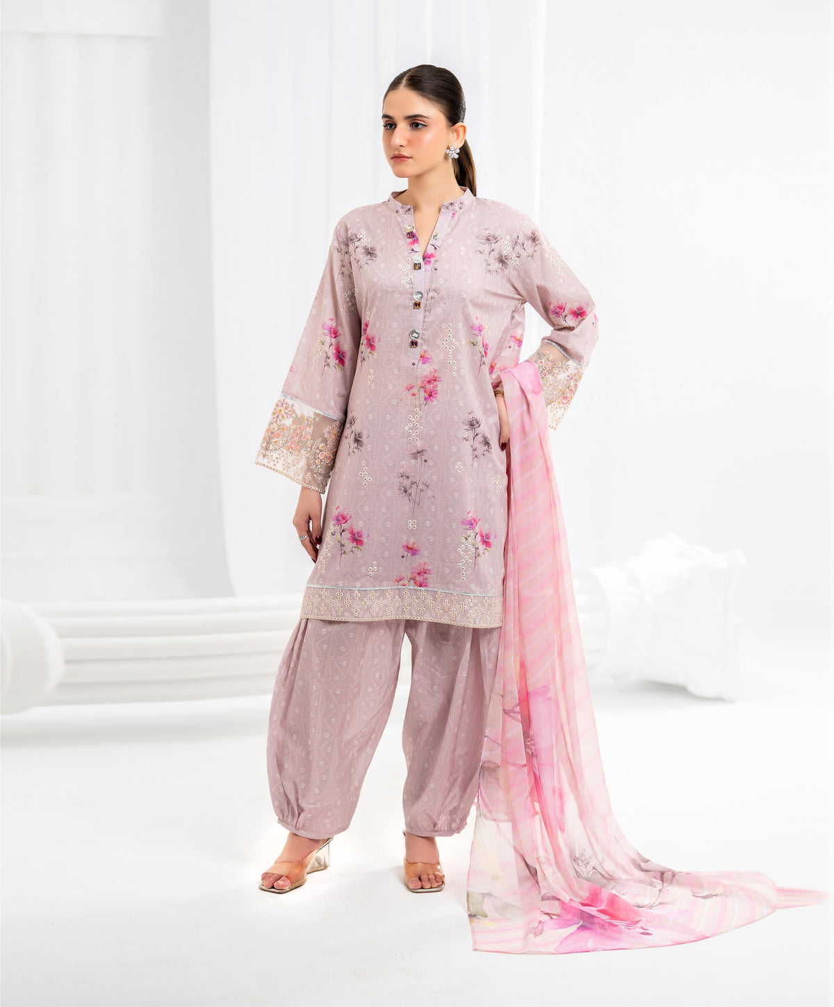 KEP-3P-005 MAUVE-LAWN STITCHED 3PC