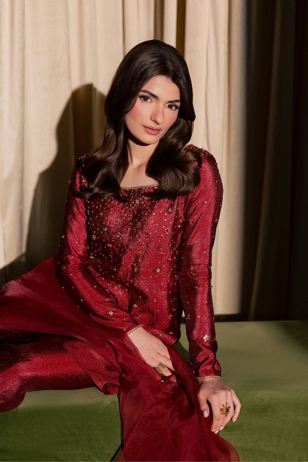Ruby Stone 3Pc - Festive Luxe Pret