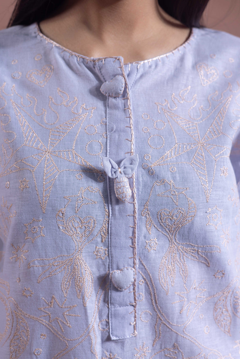 Ocean Whim Embroidered Kurta