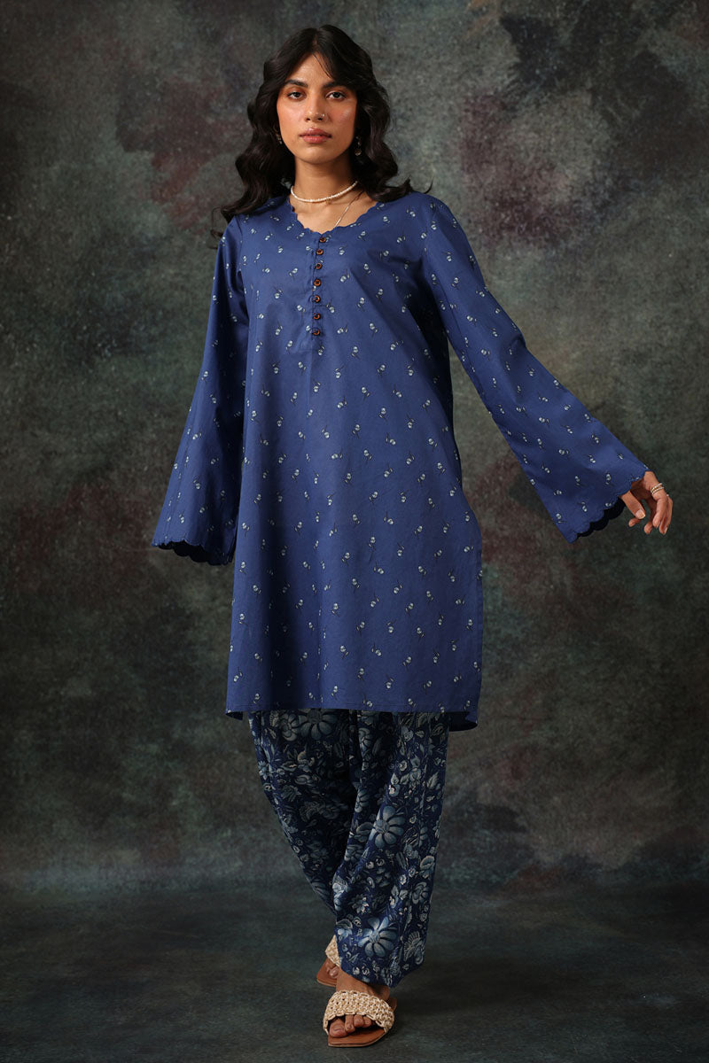 Indigo Petals Printed Set