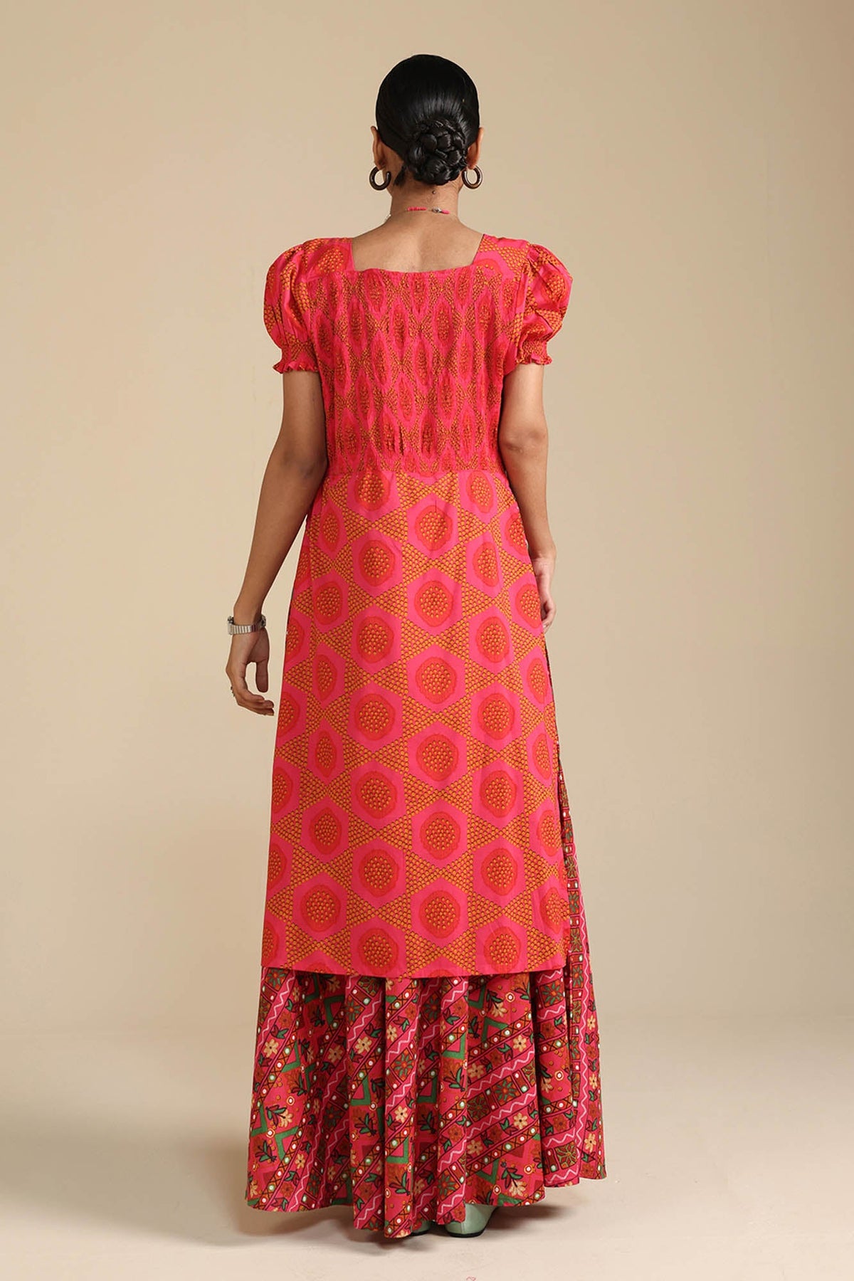 Printed Smocked Dress