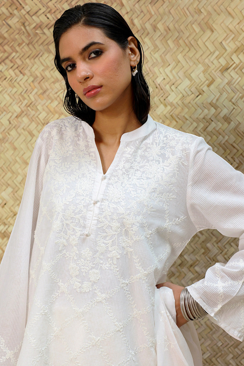 Ivory Thread 3-Piece Gharara Set