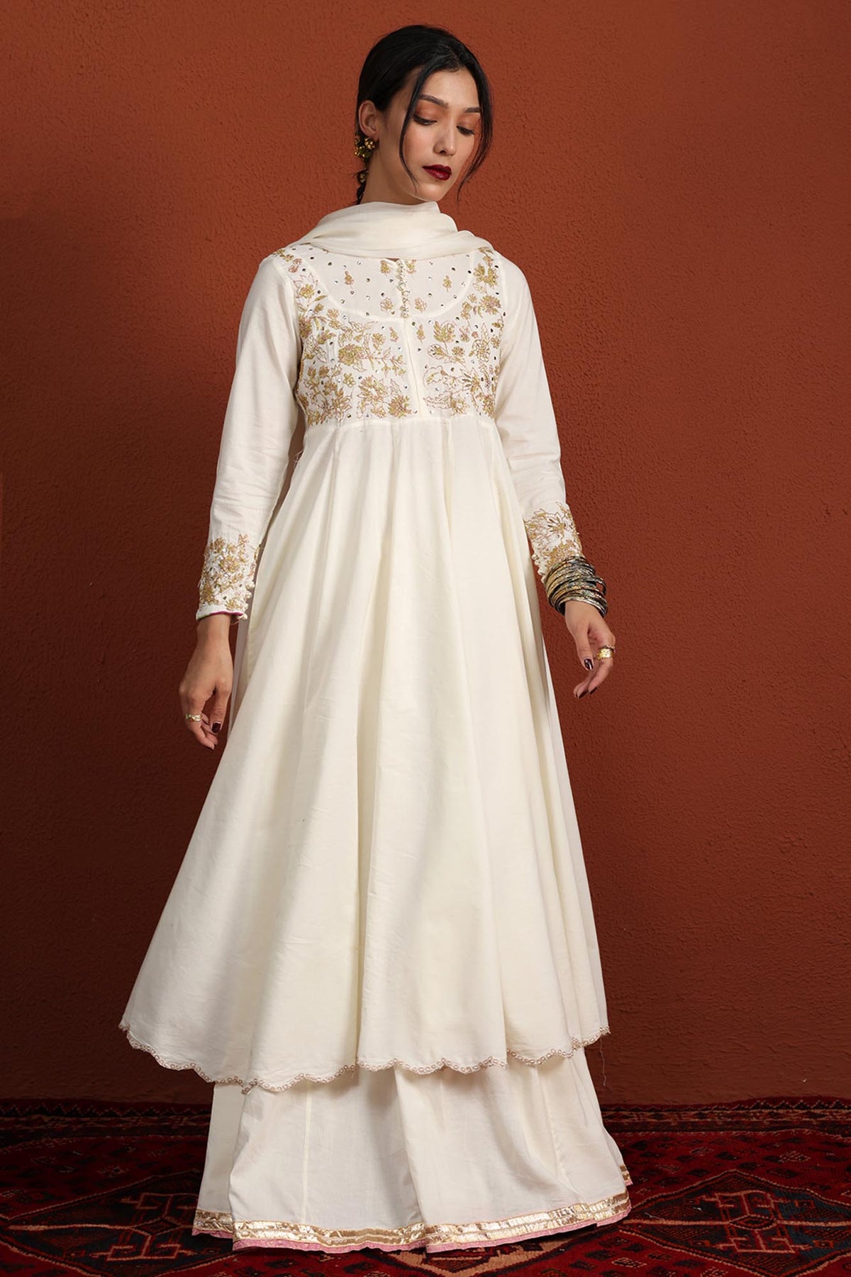 Embroidered Anarkali Ensemble