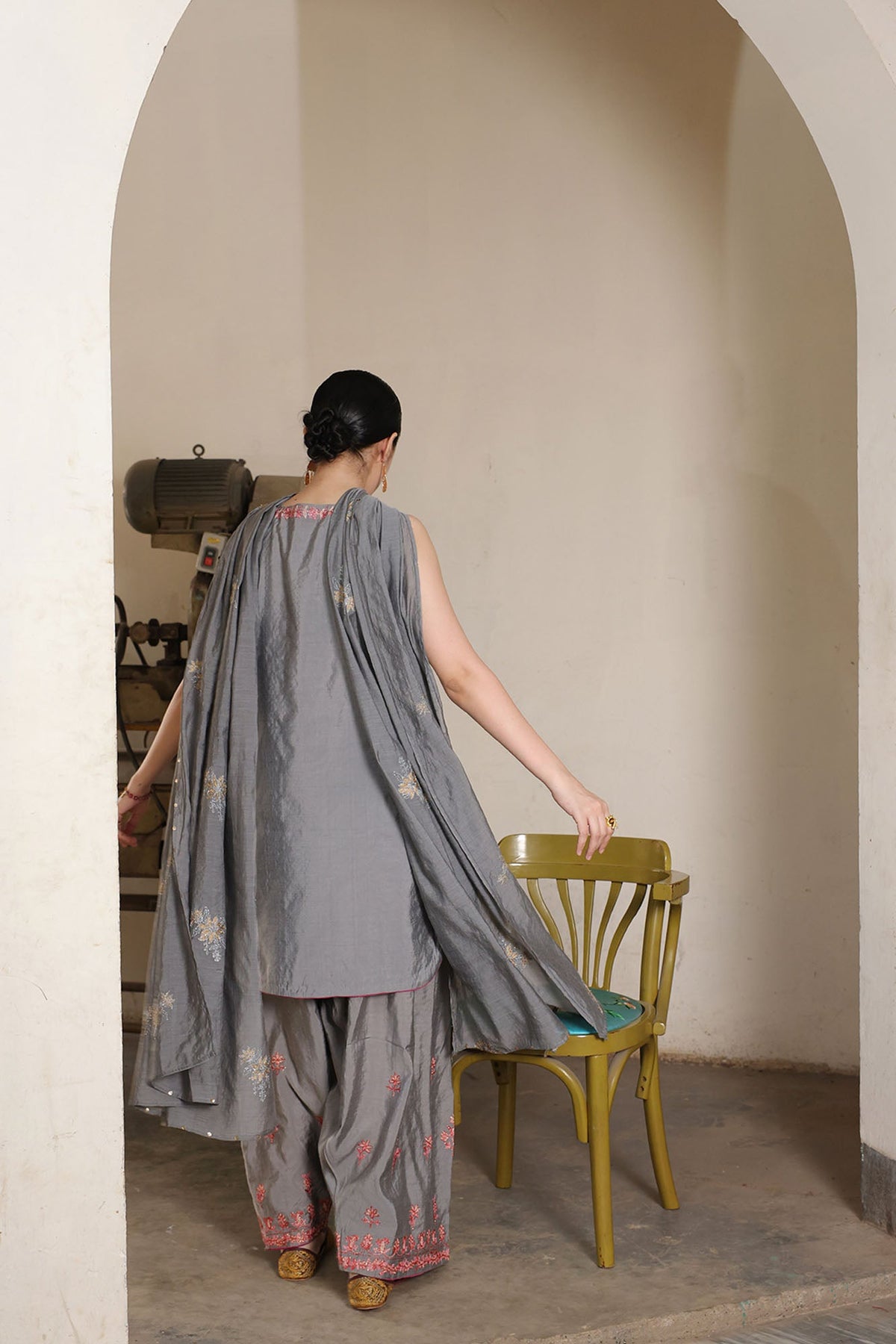 Embroidered Moonlit Suit