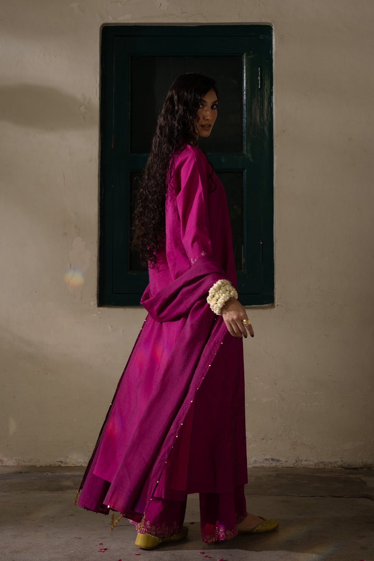 Golden Veil Embroidered Ensemble