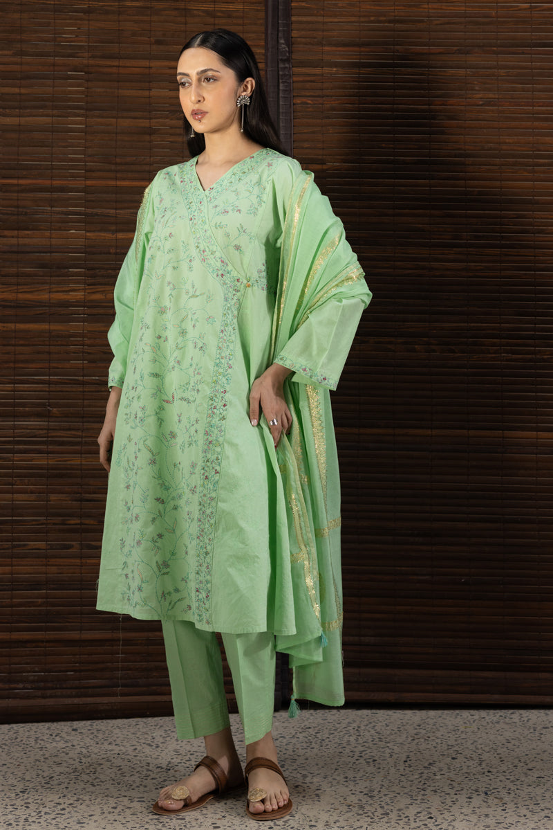 Hand-Embroidered 3-Piece Angrakha Set
