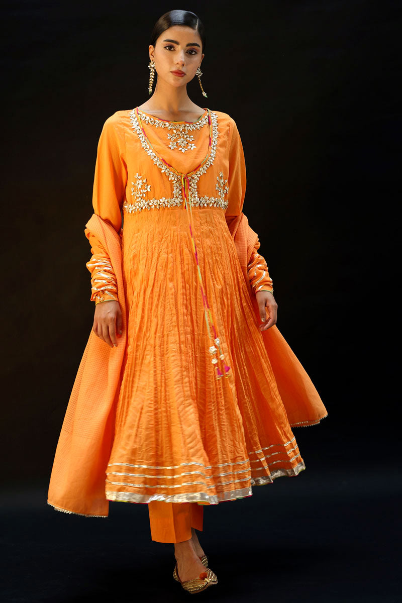 Golden Gota Anarkali Ensemble
