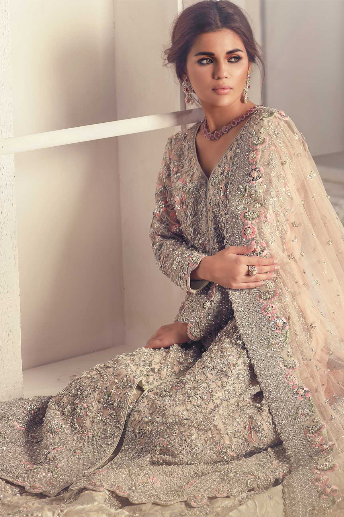 Embroidered Organza Dupatta (As Shown)