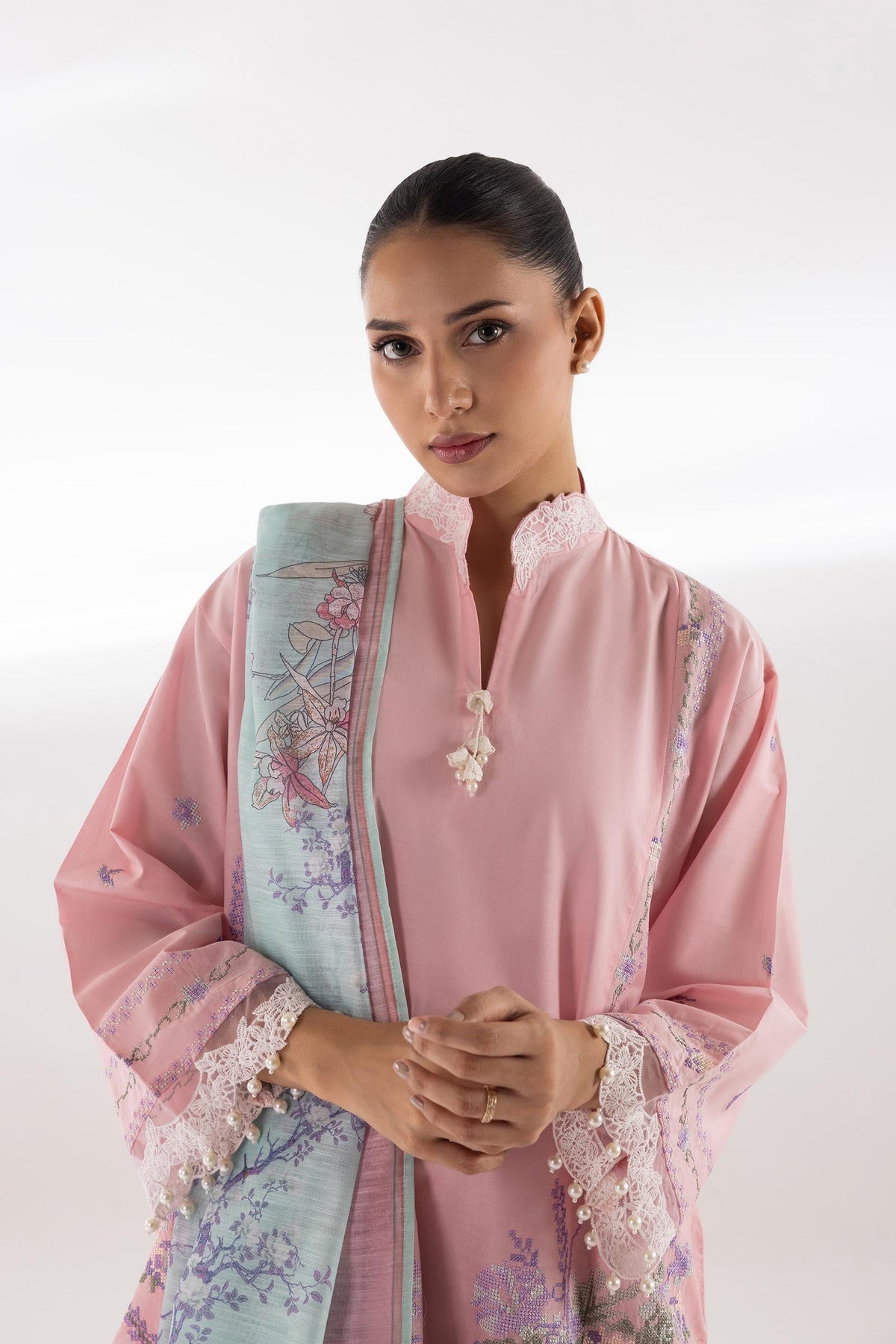 Stitched Embroidered Muzlin Lawn Suit