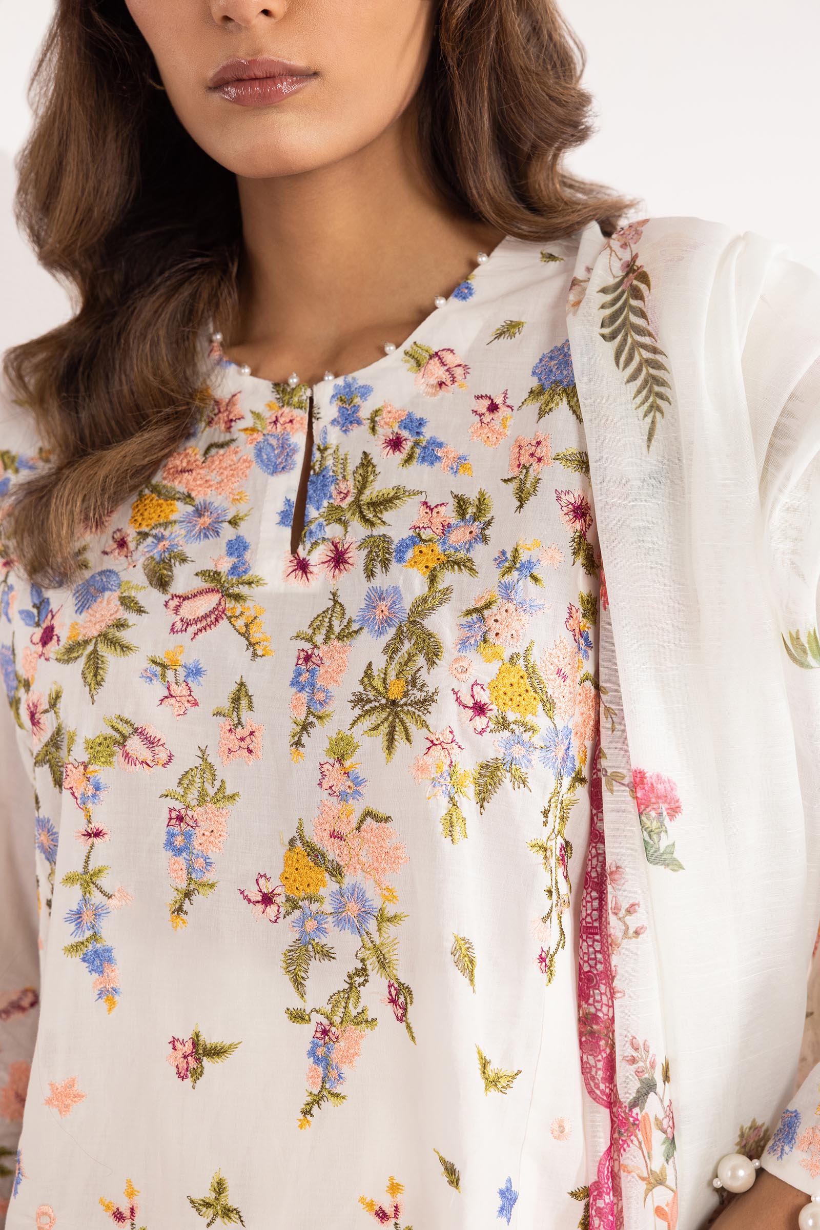 Stitched Embroidered Muzlin Lawn Suit