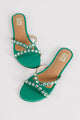 Green Embellished Flats
