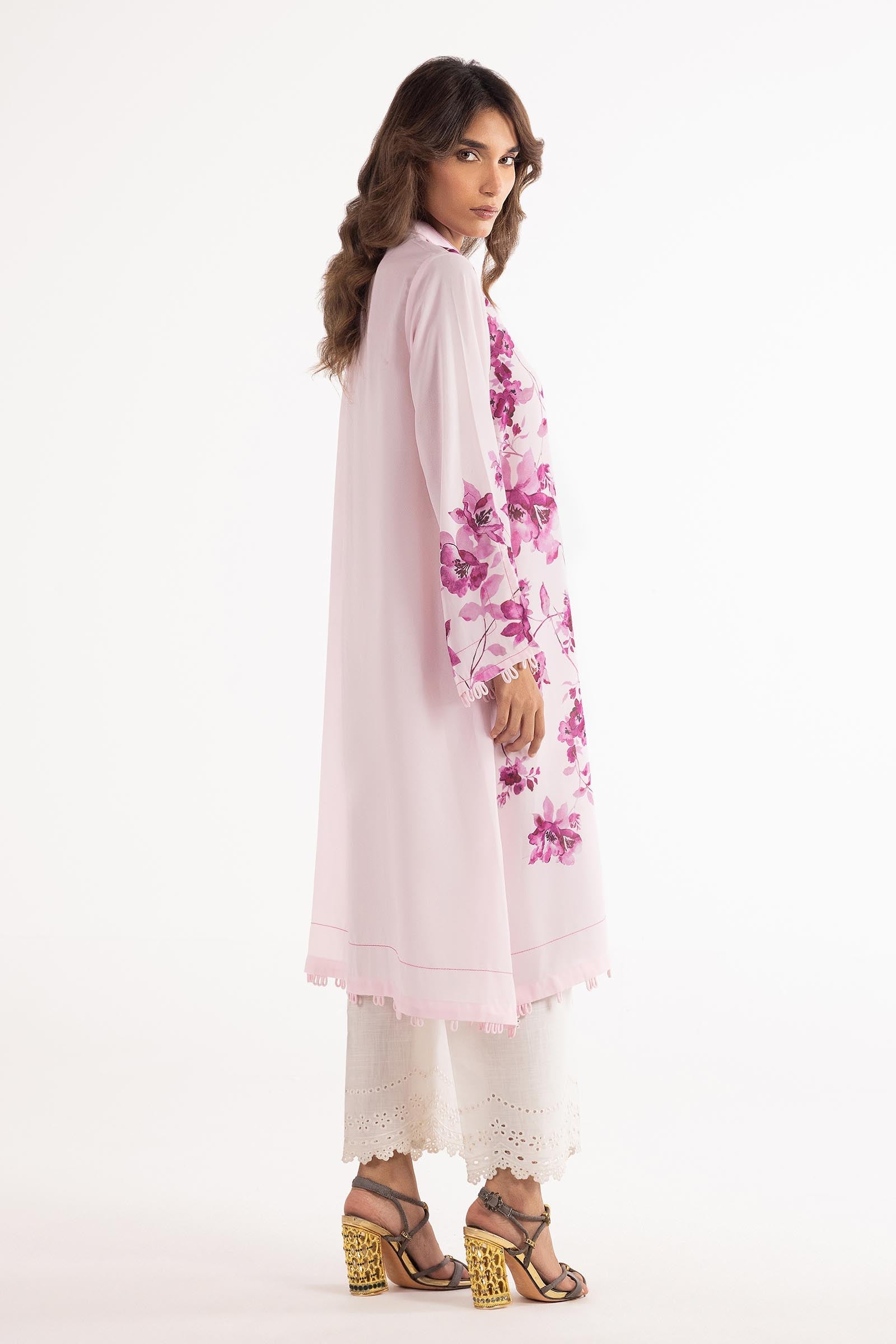 Stitched Printed Crepe Shirt