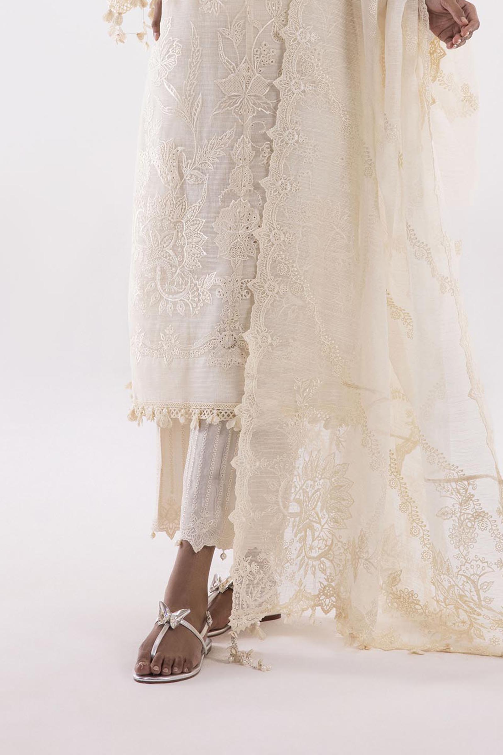 Stitched Raw Silk Bottom