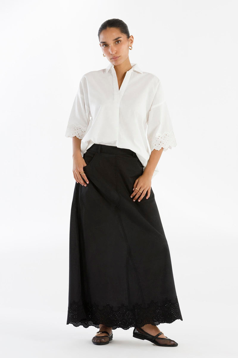 Stitched Embroidered Lawn Skirt