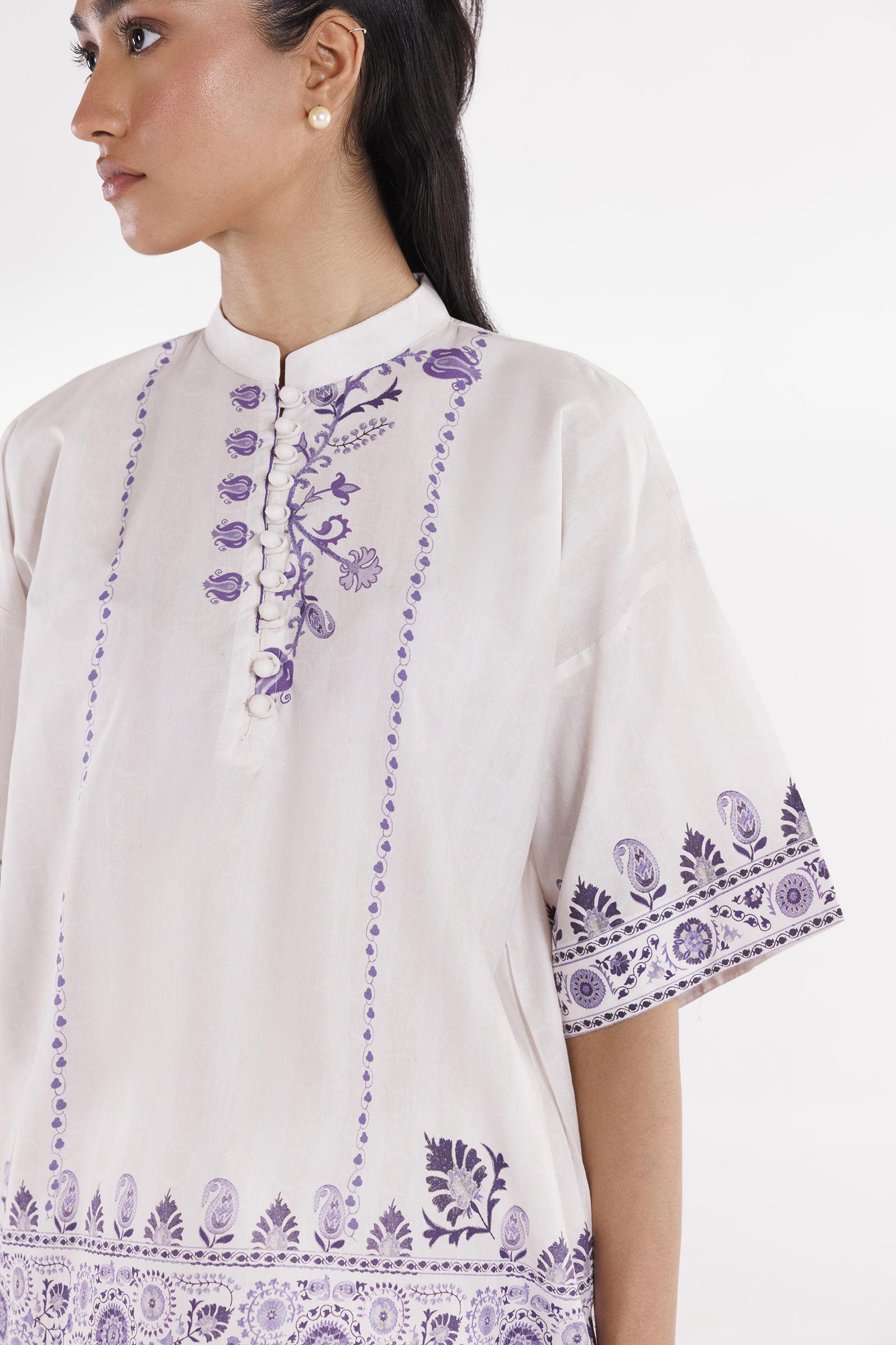 Printed Slub Shirt + Culotte