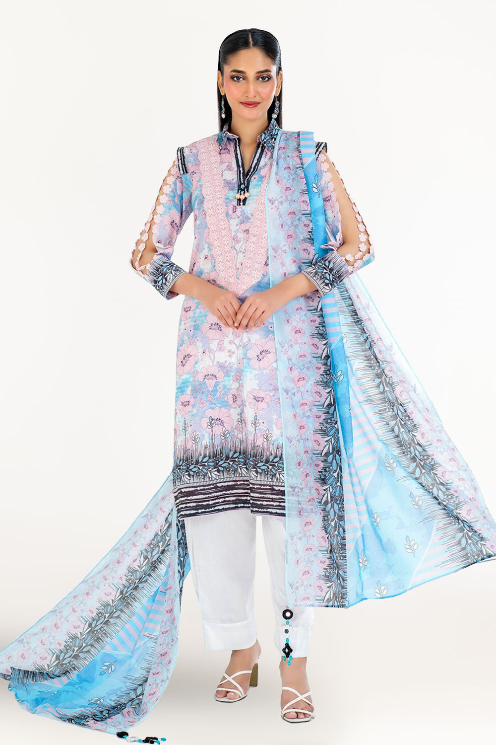 3 Piece Unstitched Printed Lawn Suit