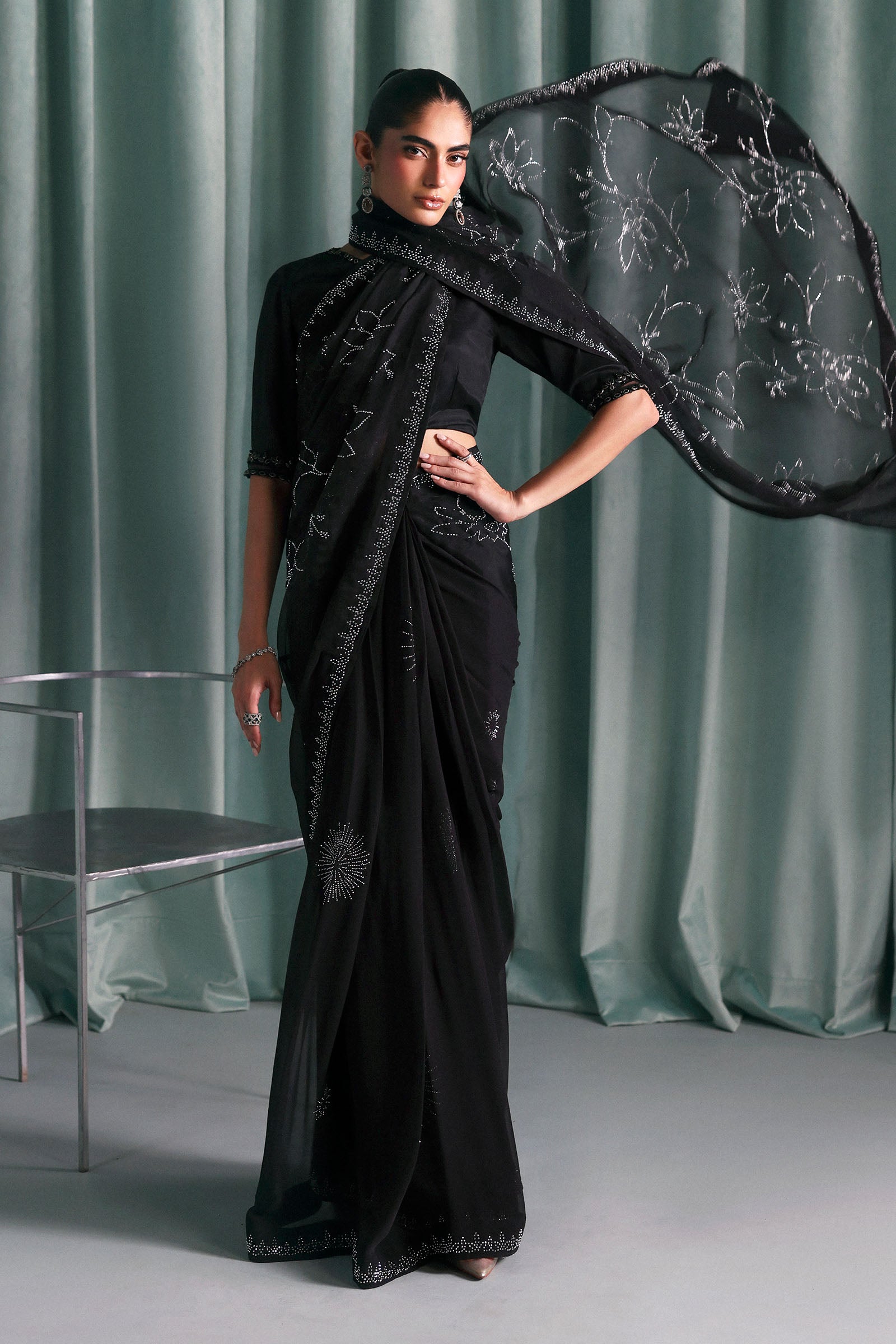 Embellished Chiffon Saree
