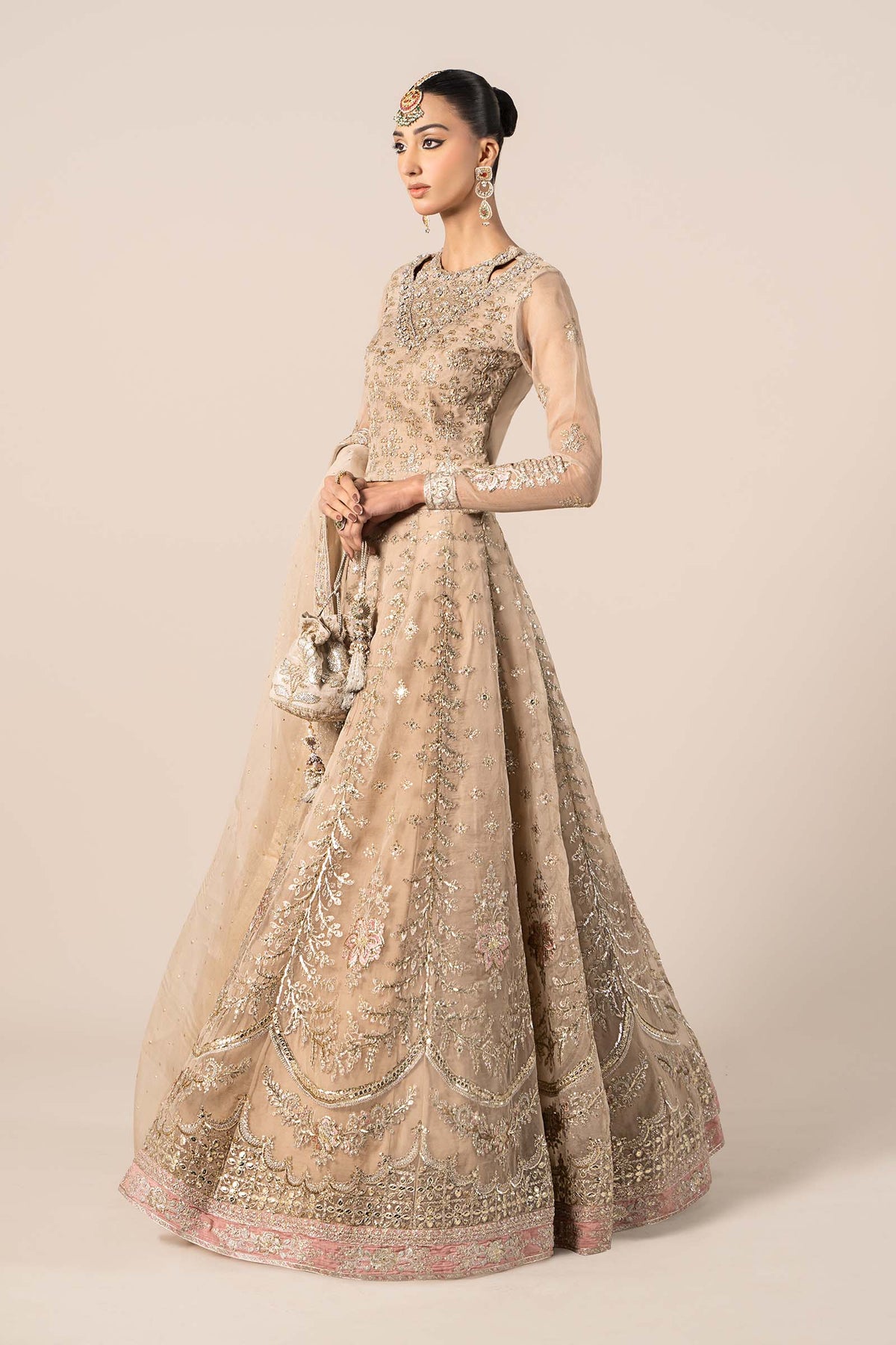 3 Piece Embroidered Organza Suit