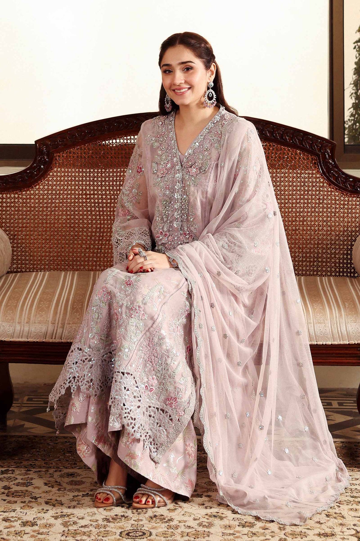 3 Piece Embroidered Organza Suit