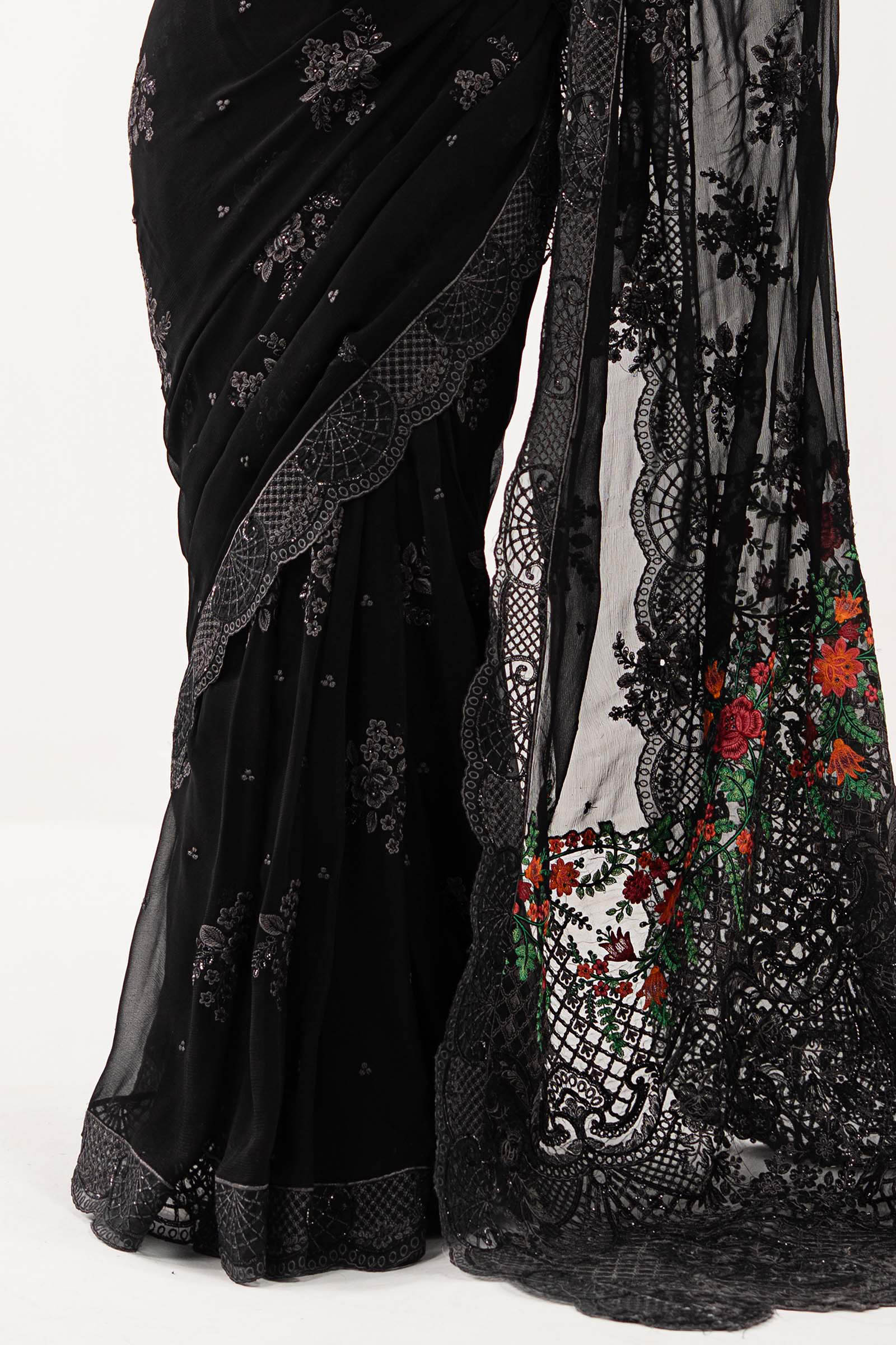 Embroidered Chiffon Saree