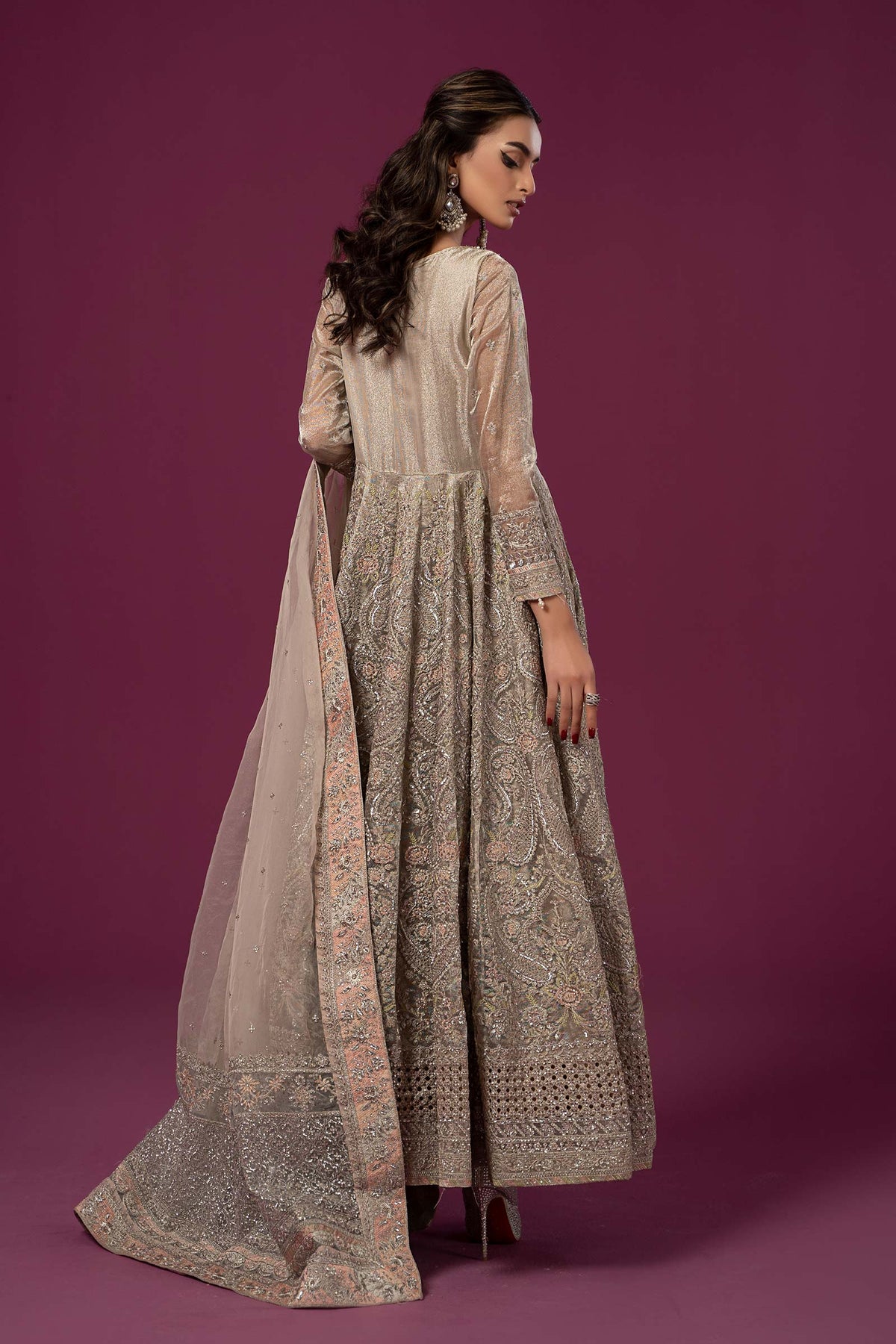 3 Piece Embroidered Net Suit