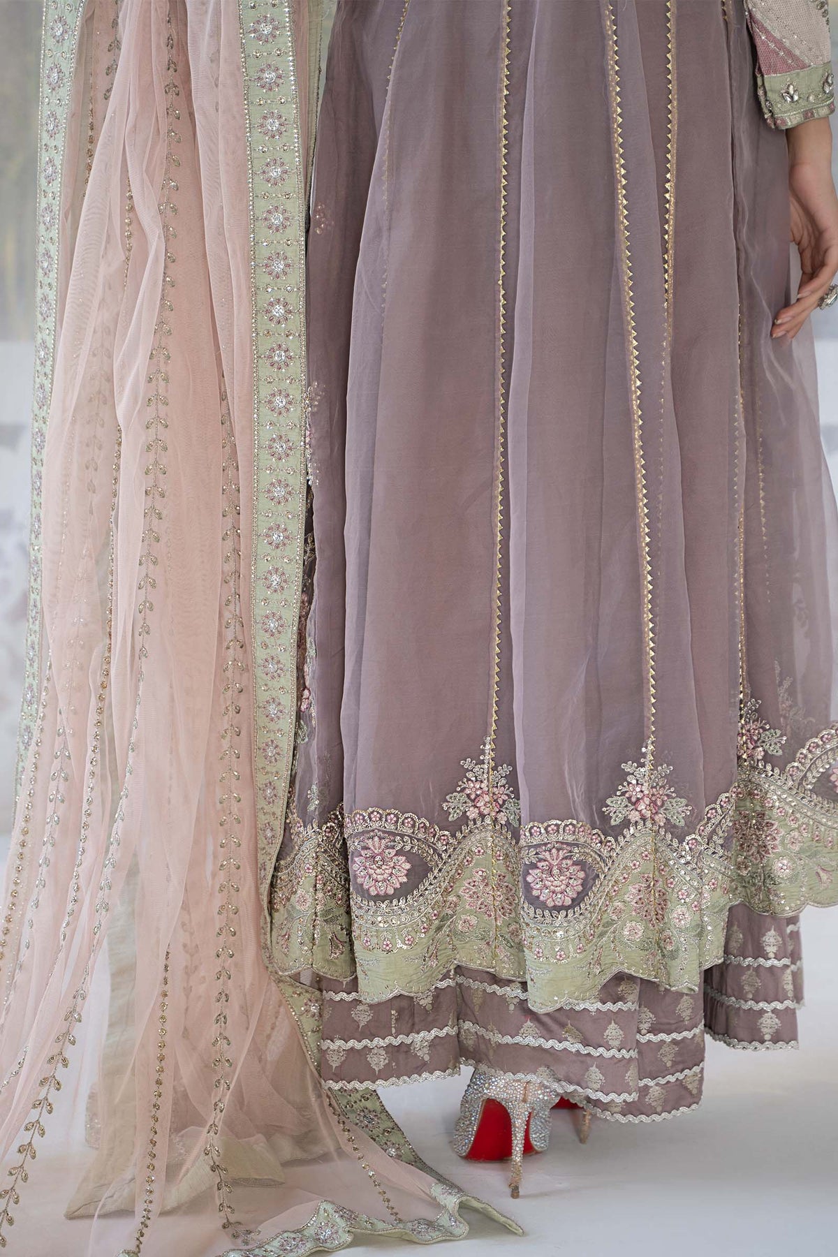 3 Piece Embroidered Organza Suit