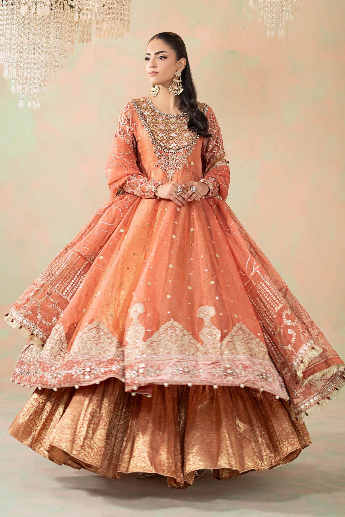 3 Piece Embroidered Organza Suit
