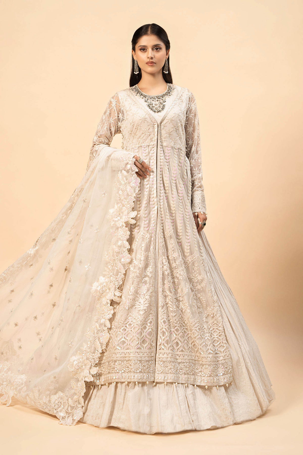 3 Piece Embroidered Net Suit