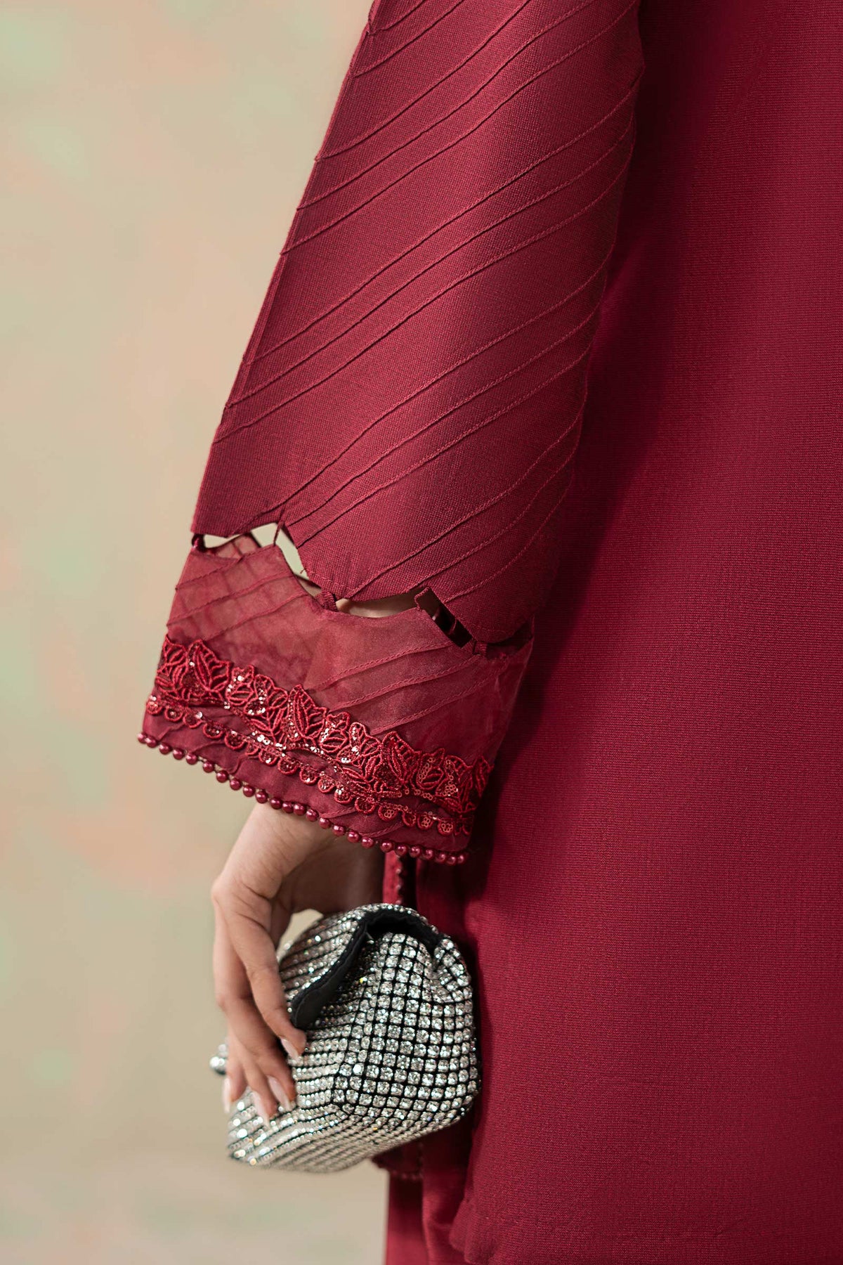 3 Piece Embroidered Silk Net Suit