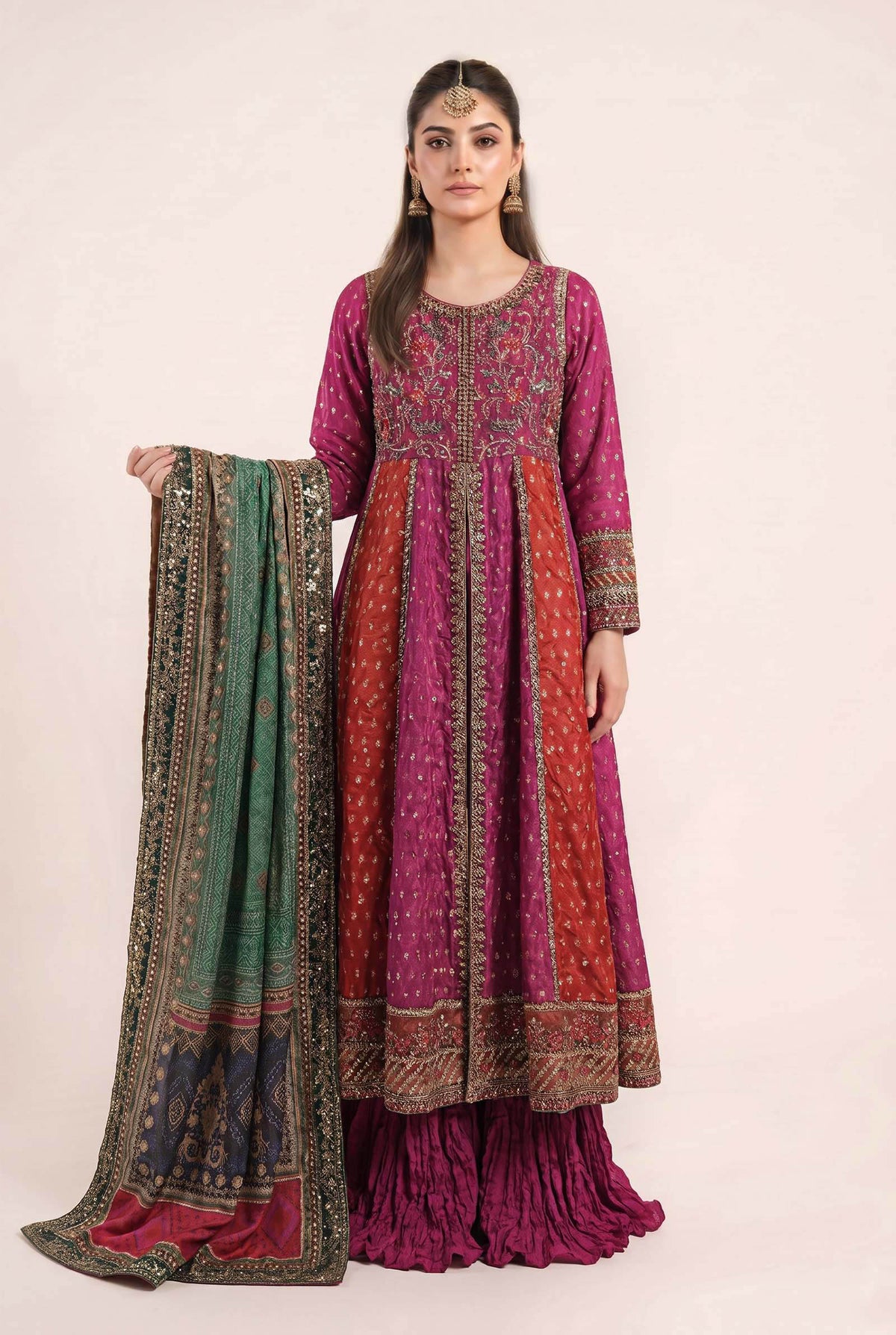 3 Piece Embroidered Silk Lurex Jacquard Suit