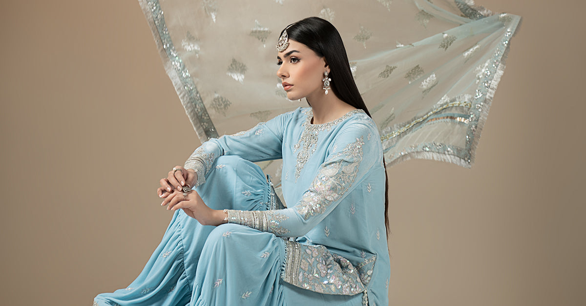 3 Piece Embroidered Velvet Suit