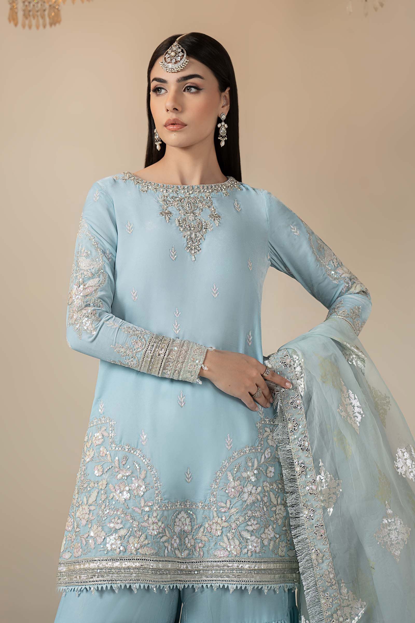 3 Piece Embroidered Velvet Suit