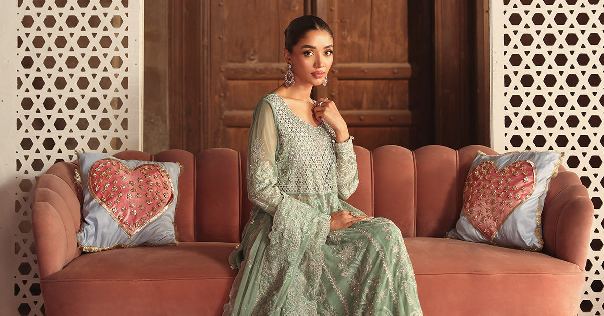 3 Piece Embroidered Net Suit