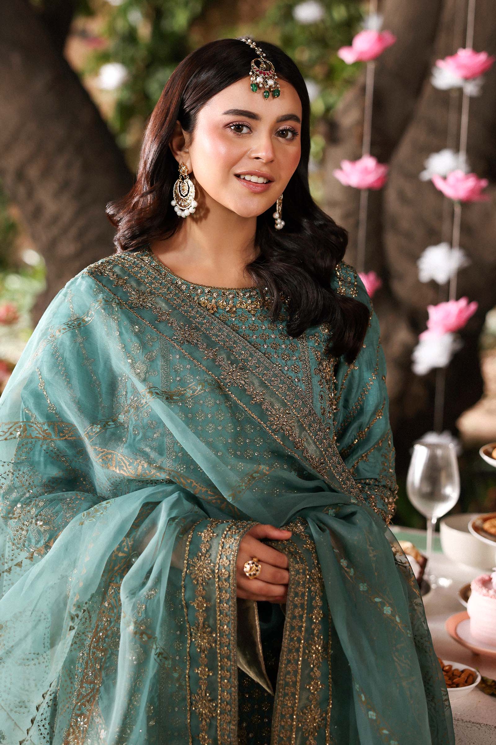 3 Piece Embroidered Raw Silk Suit