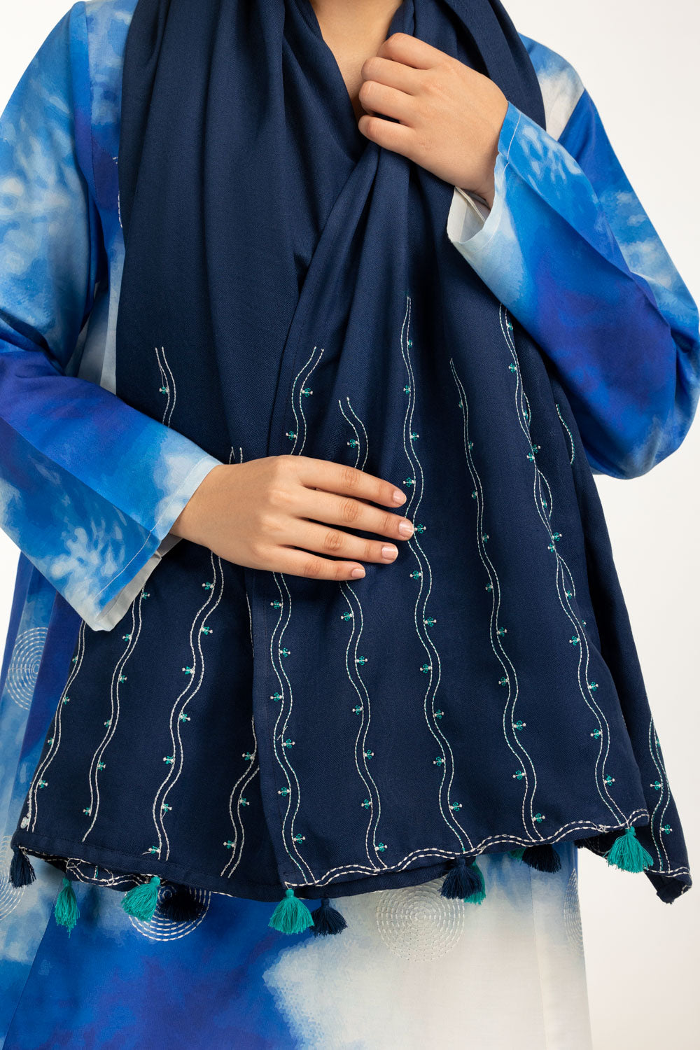 Herringbone Embellished Stole