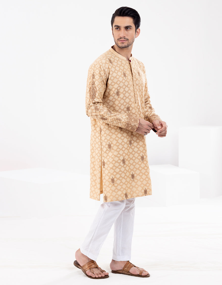 Beige Formal Kurta - AL-K-SP-059