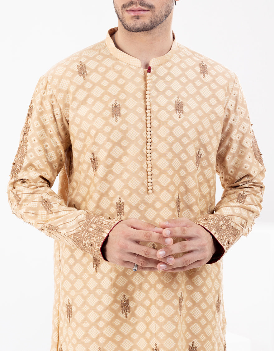 Beige Formal Kurta - AL-K-SP-059