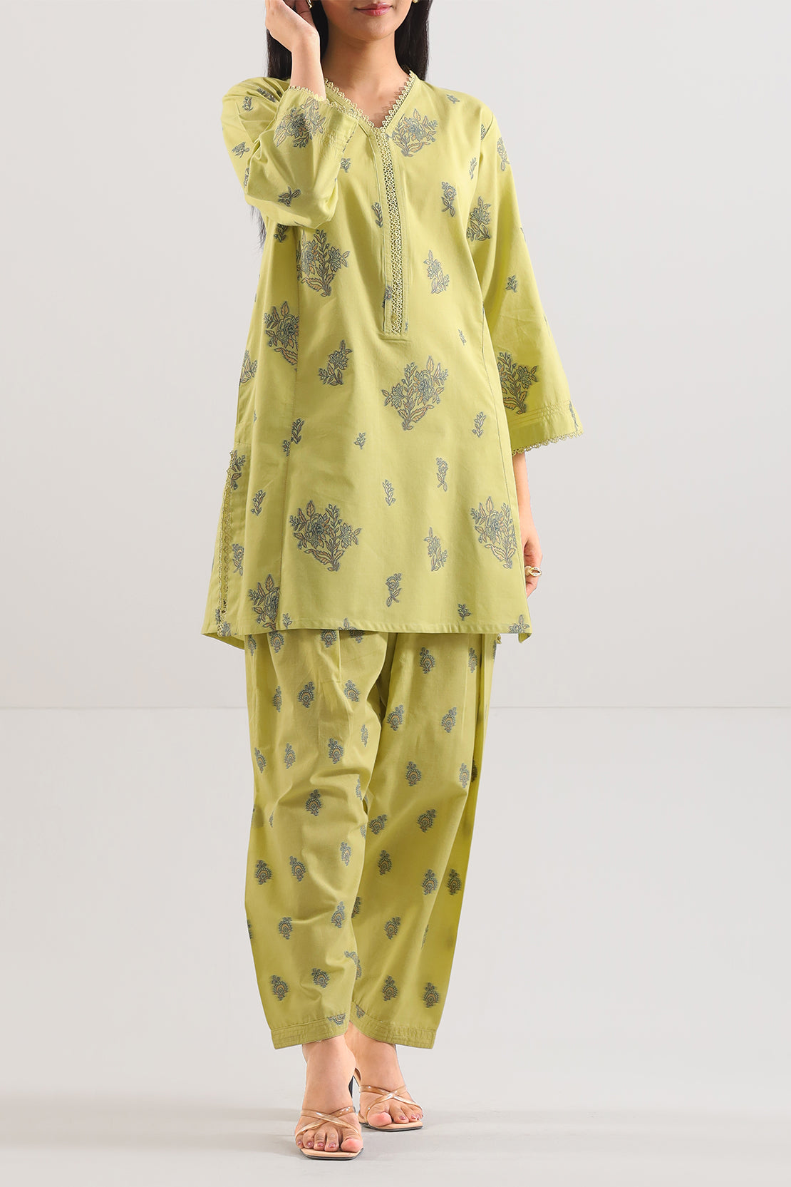 Cotton Jacquard Stitched 2 Piece (Shirt/Trouser)103175