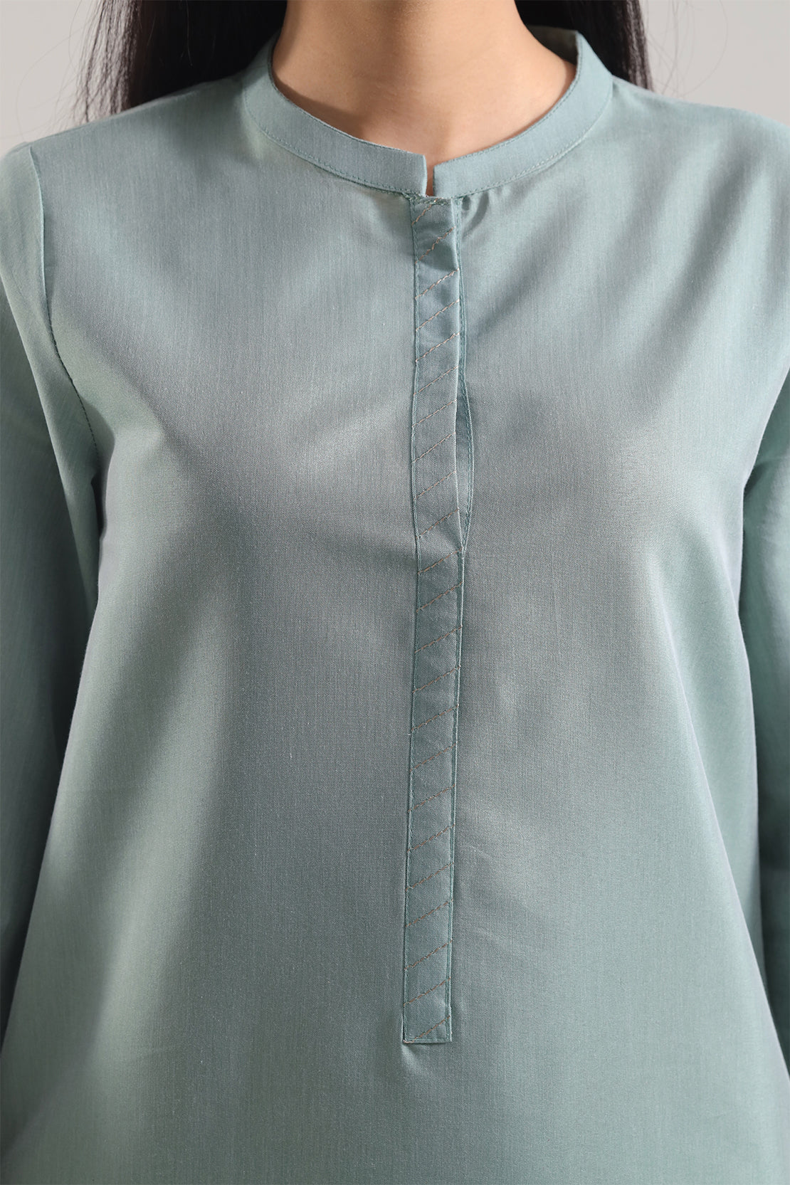 Solid Cotton Stitched 2 Piece (Shirt/Trouser)116910