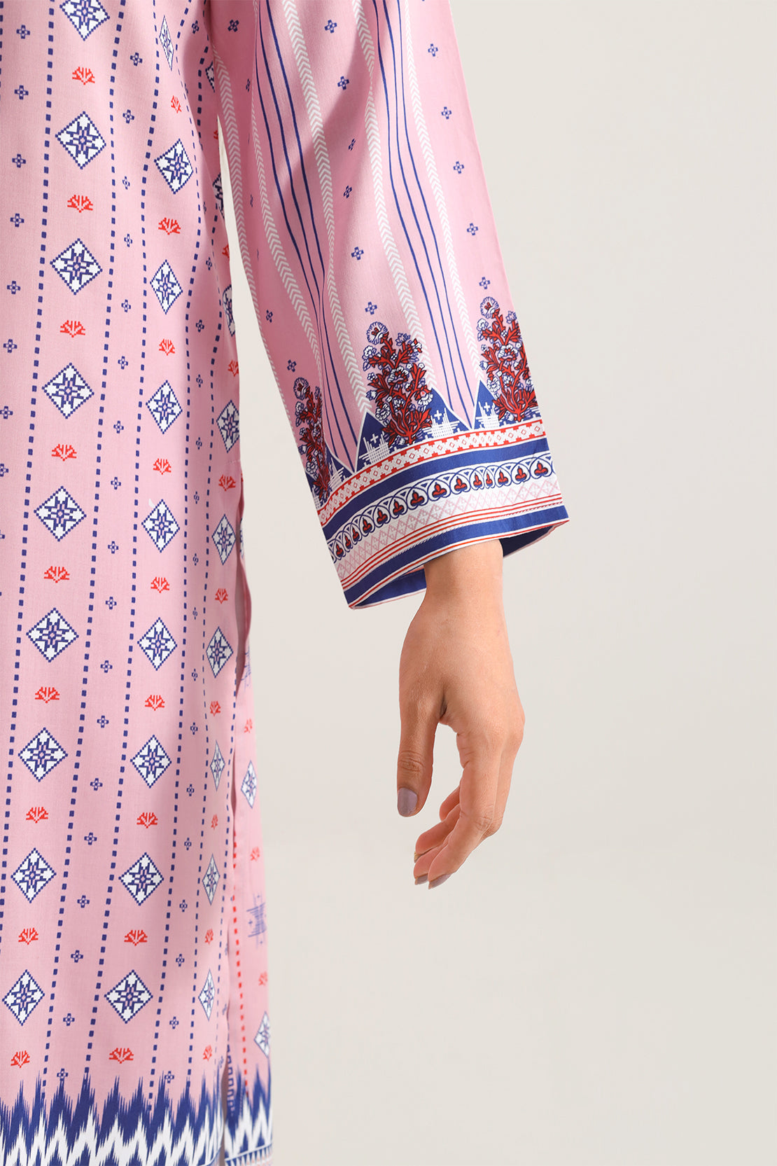 Printed Linen Stitched Shirt115351