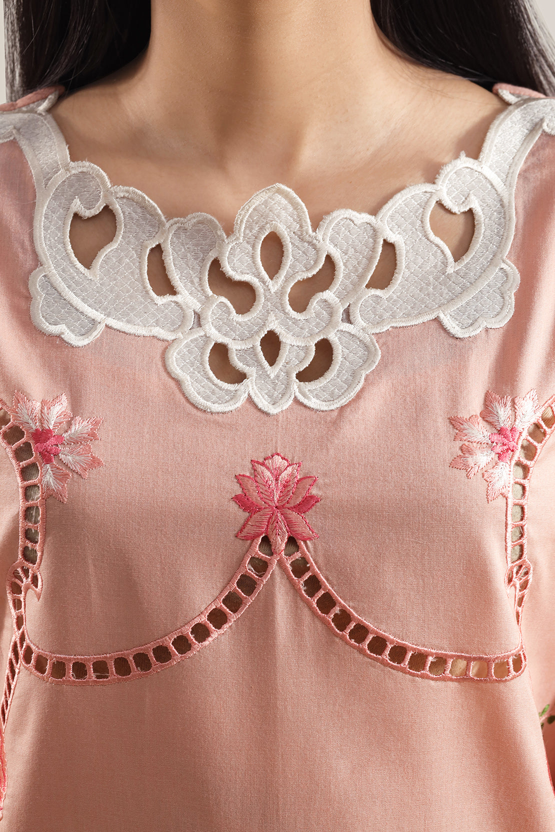 Solid Embroidered Cambric Stitched 2 Piece (Shirt/Trouser)124911