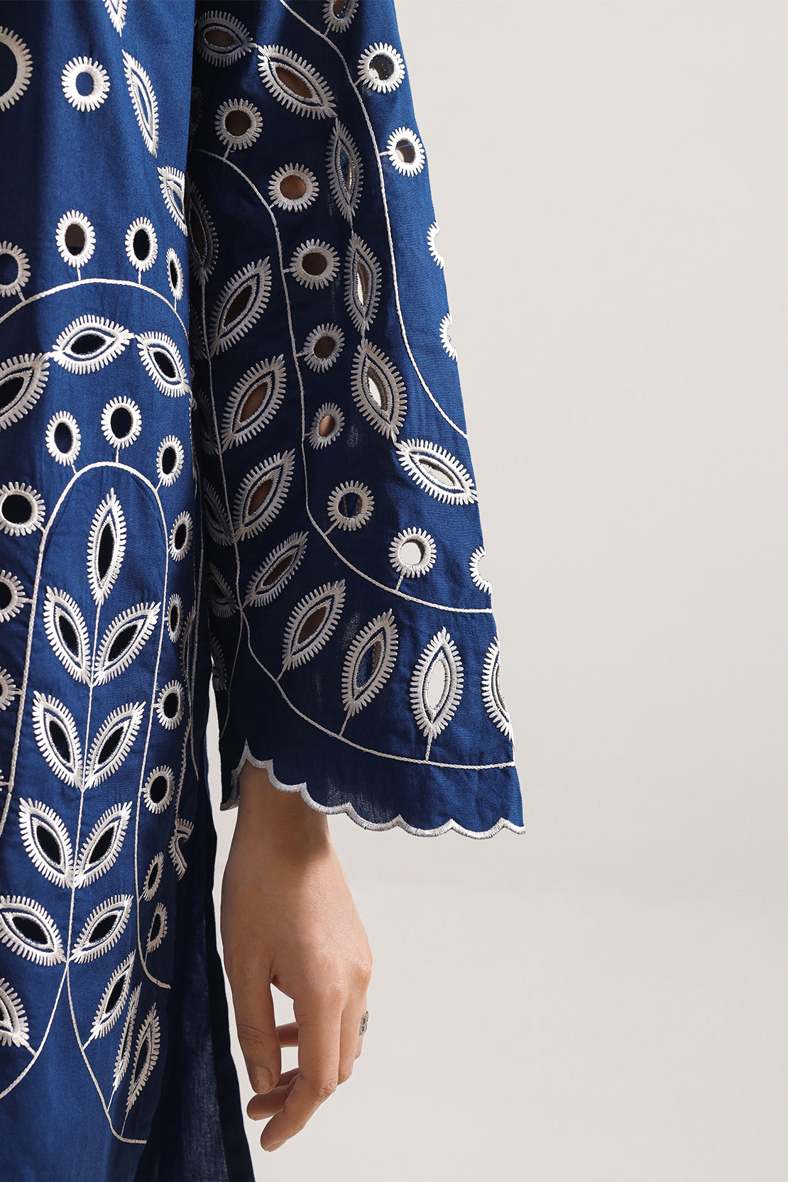 Solid Embroidered Cambric Stitched 2 Piece (Shirt/Trouser)124918