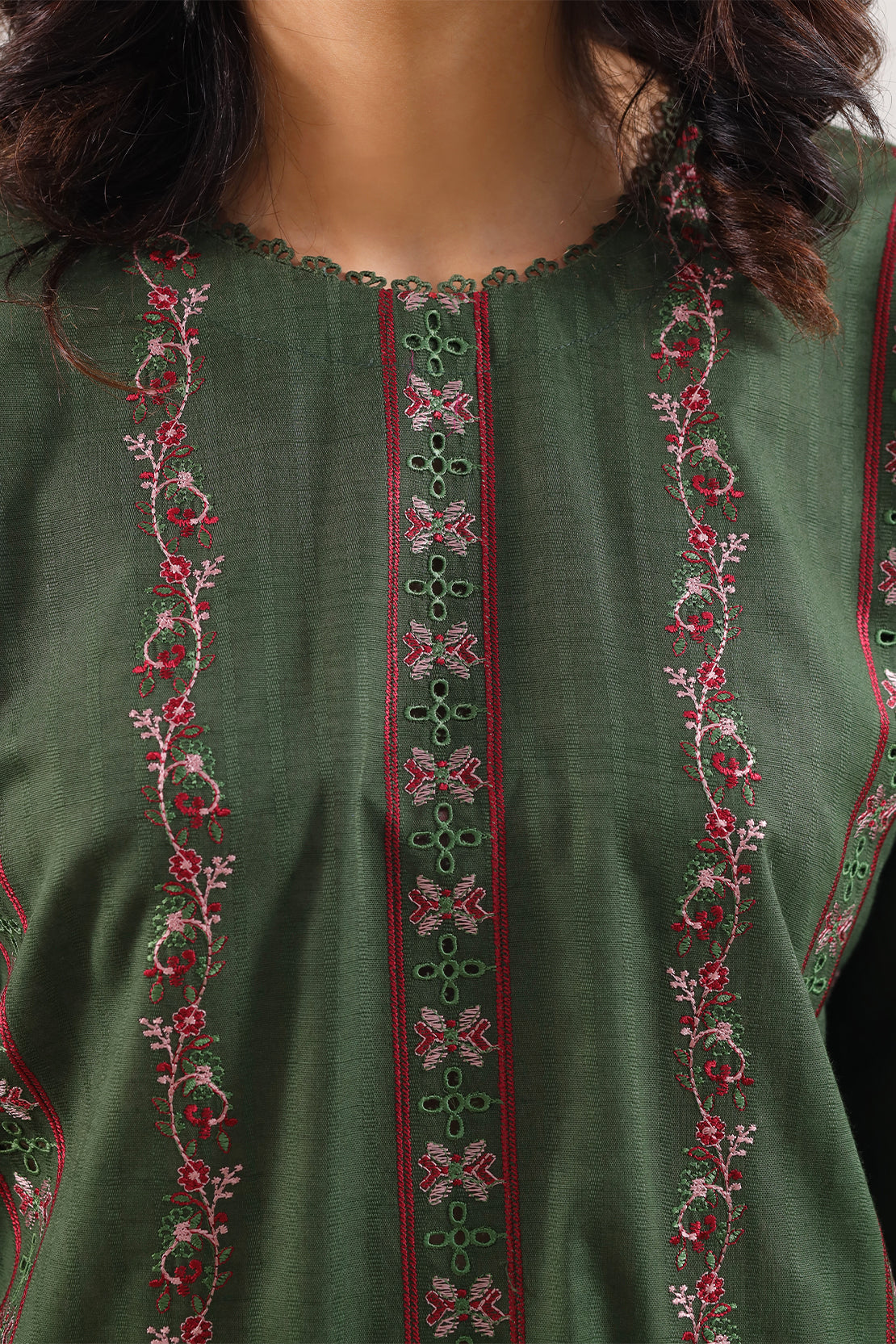 Luxury Pret Embroidered Slub Cotton Stitched 3 Piece124444