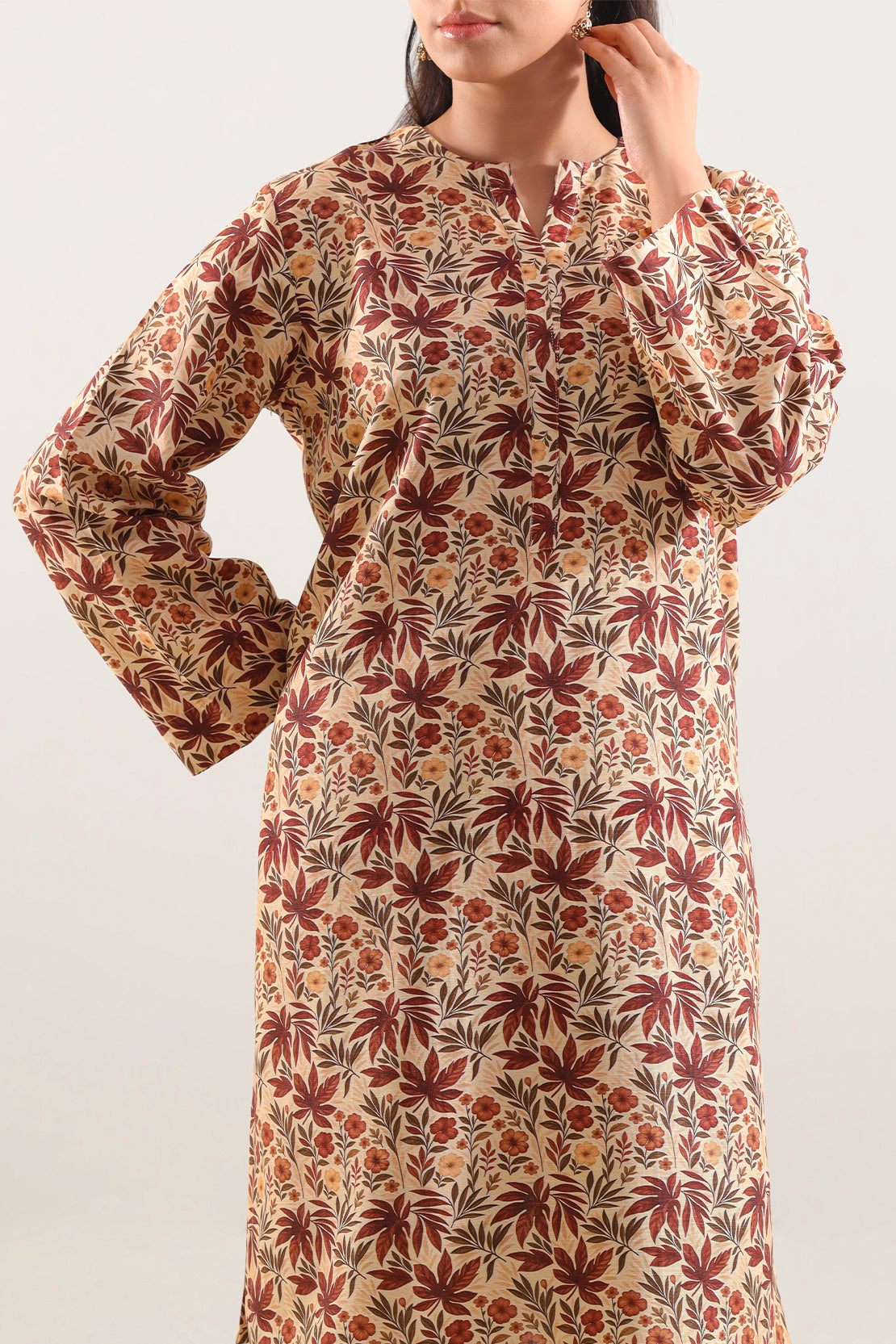 Printed Khaddar Stitched 2 Piece (Shirt/Trouser)126882