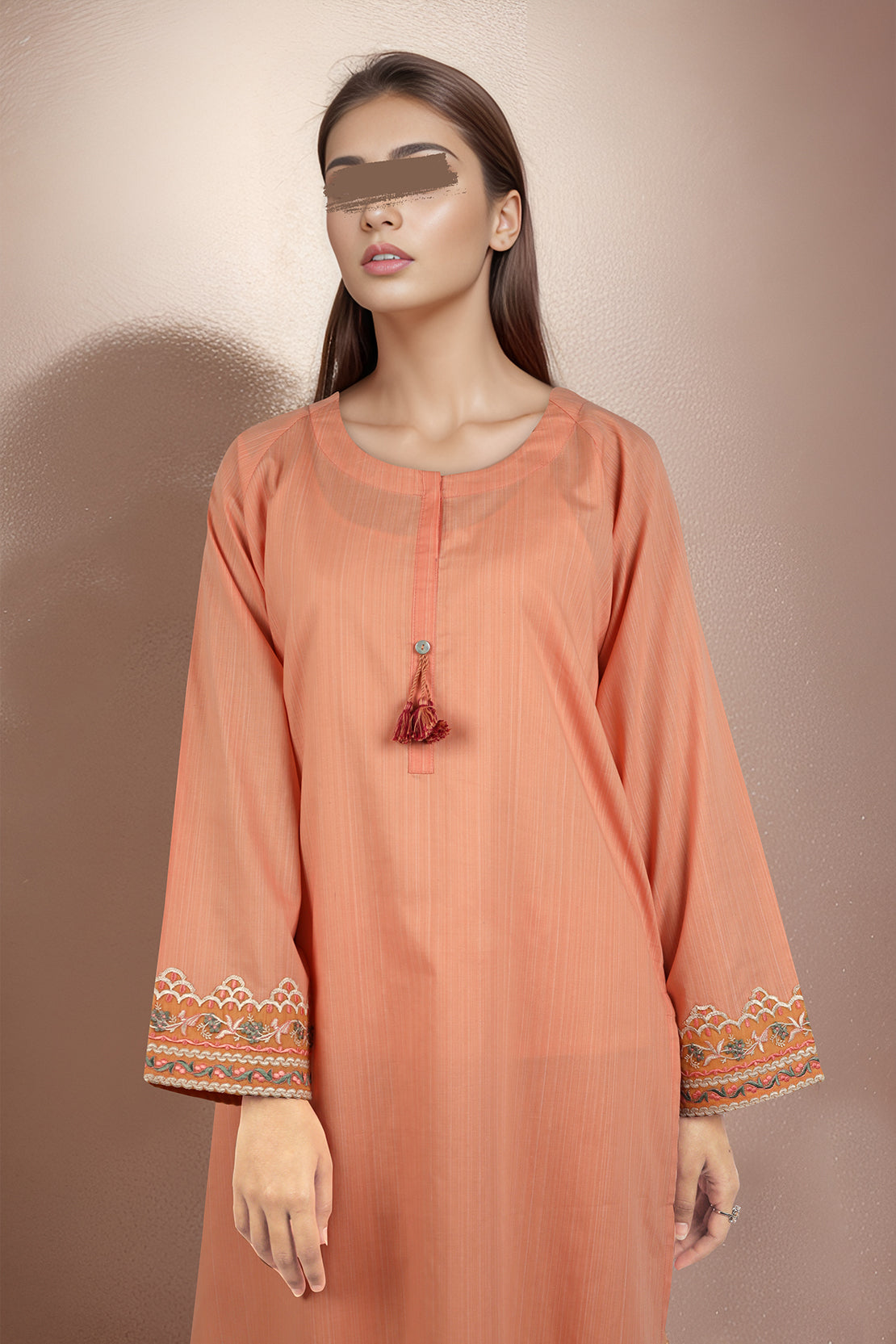 Solid Embroidered Soft Raw Silk Stitched 2 Piece (Shirt/Trouser)49513