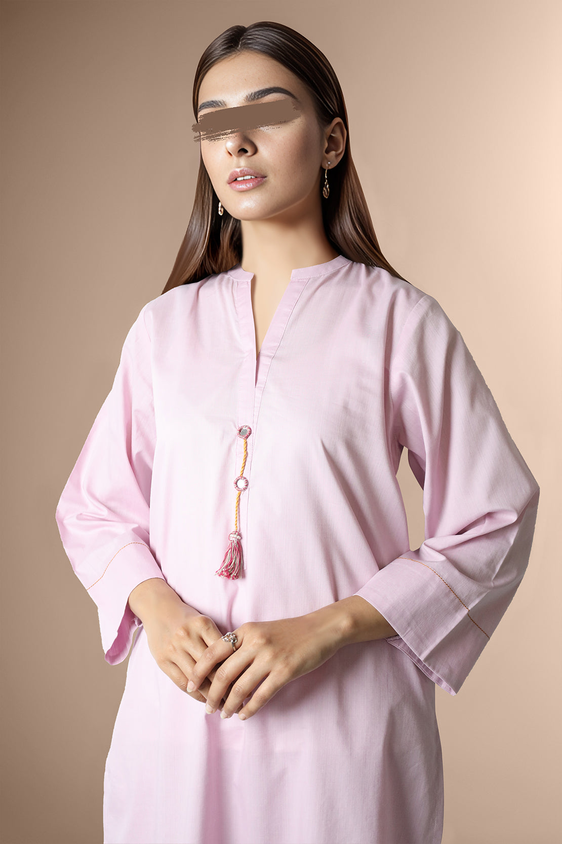 Solid Soft Raw Silk Stitched Shirt48967